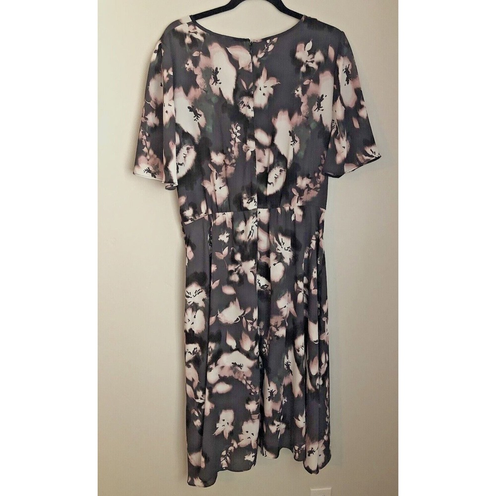 SIMPLY VERA VeraWang Womens Size L Dress Charcoal Pink Floral Hi Low Dress - Picture 7 of 10